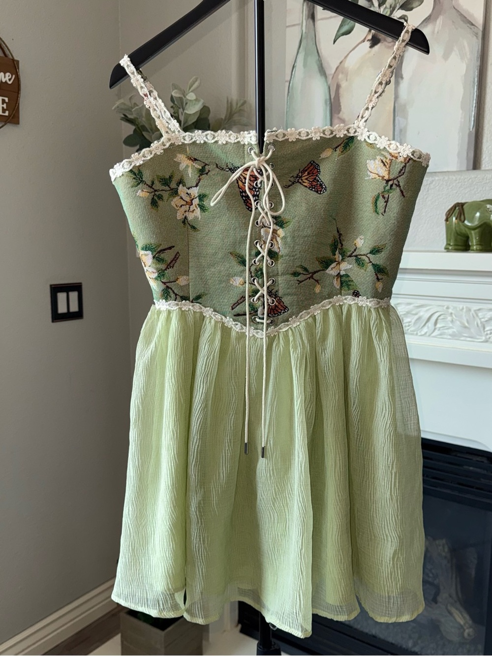 Cider Butterfly Floral Corset Mini Dress S - Picture 2 of 16